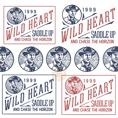 Wild Heart badgedesign greaton illustration logo vintage western work