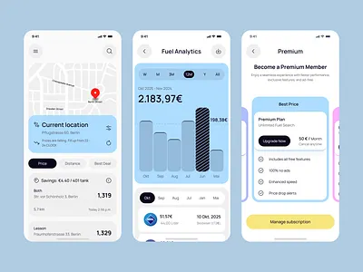 Fuel Tracking App android app design fuel app fuel finder fuel map fuel station gas delivery gas station app ios map mobile app navigation app petrol app refuel smart fuel finder ui ux