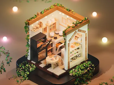 3D Pastry shop 3d graphic design