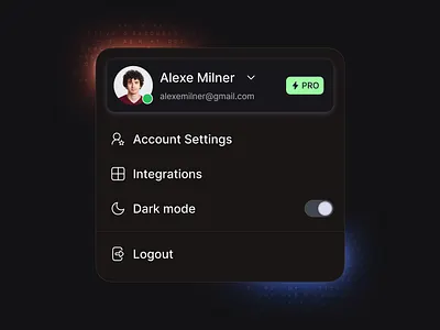Dark mode Profile UI card card card ui clean ui dark darkmode ui design