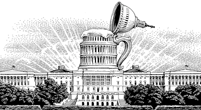 "Taxes on Beer are Brewing in Washington" advertising classic editorial illustration pen and ink vintage