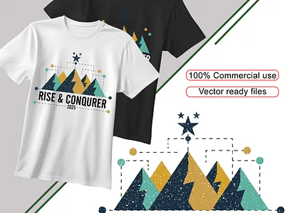 Rise & Conquer | Motivational T-Shirt Design 2025 adobe illustrator apparel design custom t shirt design graphics design logo design minimal design modern design motivational design t shirt design vector art