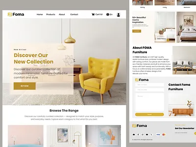 Foma. - Furniture Landing Page Ennajari Abdessamia figma modernui productdesign ui uidesign ux uxdesign webdesign