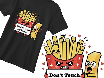 Don’t Touch My Fries! – Funny Kawaii T-Shirt Design adobe illustrator branding custom t shirt design cute design funny design funny kawii t shirt design graphics design kawii logo minimal design t shirt design typography vector art