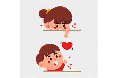 Couple Sending Heart Illustration cartoon character couple day happy heart illustration love romantic vector