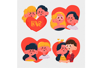 Hand Drawn Valentine's Day Couple Illustration couple day greeting happy heart illustration love romantic valentine vector