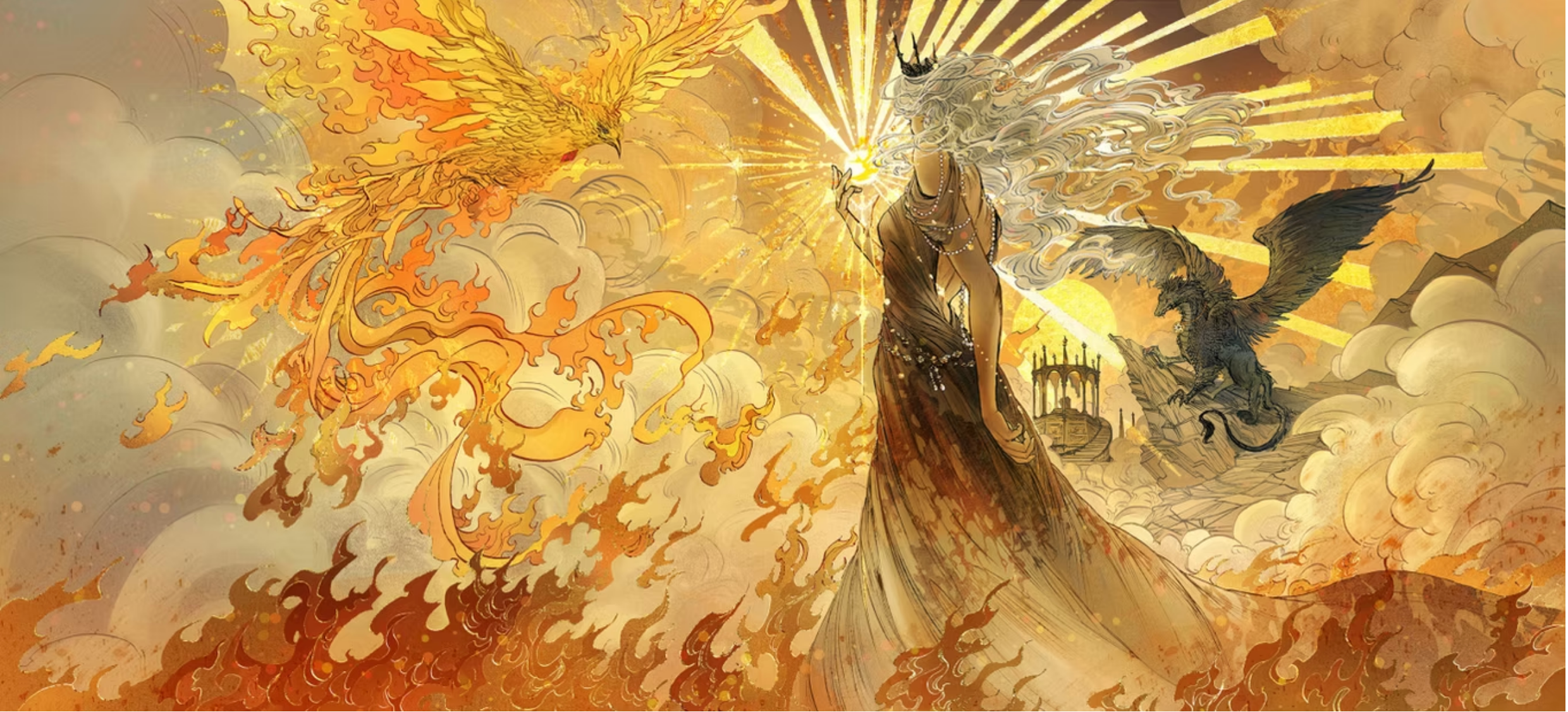 Glow of the Everflame, Danlin Zhang book cover book cover art book jacket conceptual illustration editorial illustration glow of the everflame illustration illustrationart illustrationartist illustrationzone illustrator penn cole