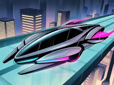 High-Speed Sci-Fi Racer in Neon Cityscape adventure cyberpunk city dynamic background environment futuristic car gaming visual illustration illustration by xinyan landscape illustration neon lights outdoor rainy cityscape sci fi racer speed concept travel vector vector illustration wallpaper web