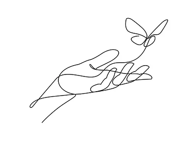 Hand one line art illustration illustration art line art logo one line art vector