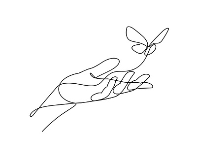 Hand one line art illustration illustration art line art logo one line art vector