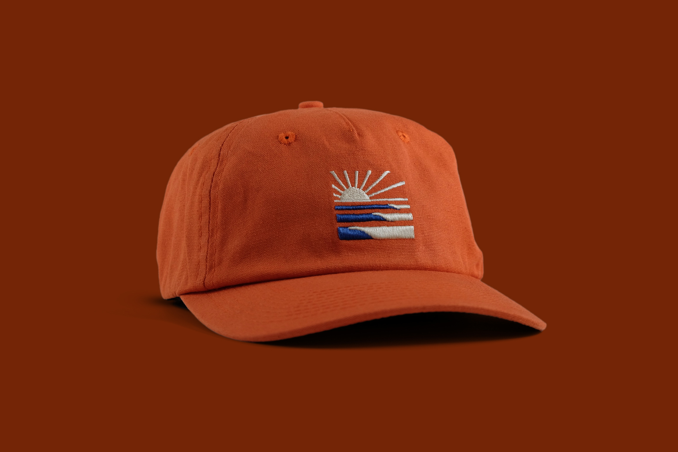 ‘Swells’ Dad Hat cap dan kuhlken design dkng dkng studios embroidery geometric hat illustration nathan goldman swells vector wave