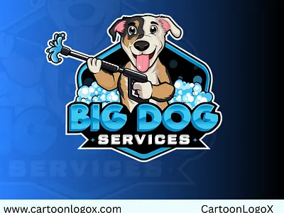 Big Dog Services – CartoonLogoX | Pressure Washing Cartoon Logo brand identity branding branding design cartoon illustrator cartoon logo character design cleaning service logo dog mascot logo graphic design logo logo design portfolio logo designer pressure washing logo small business branding vector illustration