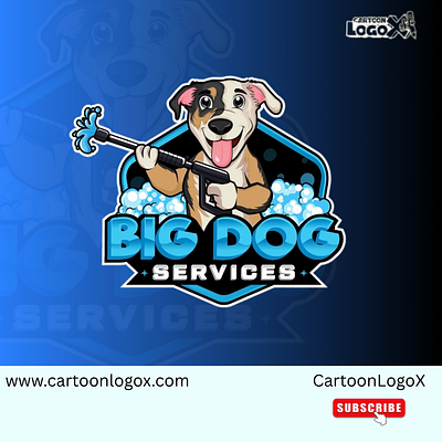 Big Dog Services – CartoonLogoX | Pressure Washing Cartoon Logo brand identity branding branding design cartoon illustrator cartoon logo character design cleaning service logo dog mascot logo graphic design logo logo design portfolio logo designer pressure washing logo small business branding vector illustration