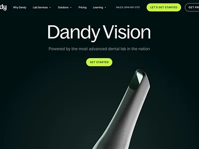 Vision by Dandy 3d animation 3d scroll 3d website data visualisation dentist healthcare landing page physical product product product promo promo page scanner scroll wellness