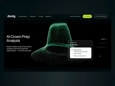 Vision by Dandy Promo page 3d 3d scroll 3d website animation cards dental dentist glass cards healthcare lending page product page product visualisation scanner scroll ui wellness