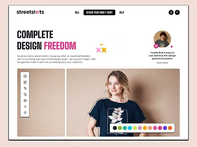 Shirt Print Design Service Landing Page Design ai branding cloths devlopment ecommerce editing fashion figma landing page landing page design photo editing photoshop printing saas shirt tools web design