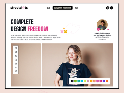 Shirt Print Design Service Landing Page Design ai branding cloths devlopment ecommerce editing fashion figma landing page landing page design photo editing photoshop printing saas shirt tools web design