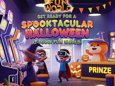 Social Media Post 3d branding colorful dribbble graphic design halloween theme illustration social media post toggi fun world
