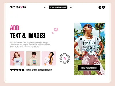 Shirt Print Design Service Landing Page Design about us agency bold branding cloths design development fashion illustration image editing landing page modern review section shirts web design
