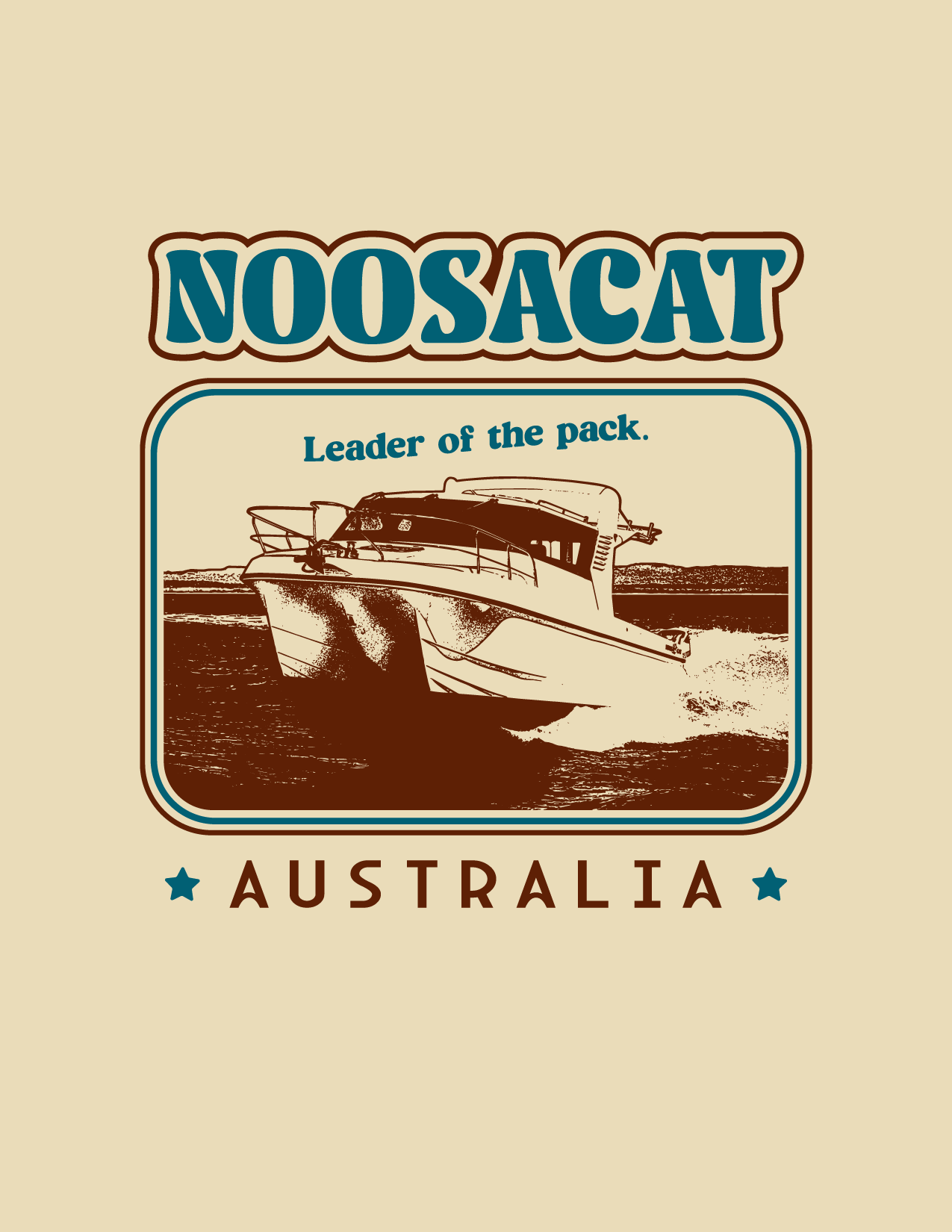 Retro Decal Design for Noosa Cat Australia, 2025 apparel branding design graphic design illustration logo print production retro typography ui vector vintage