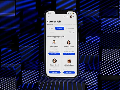 Career Fair App concept 3d cinema 4d mobile interface ui