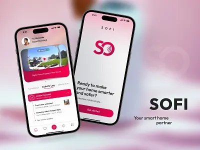 SOFI - Smart Home Experience app design concept design mobile app motion graphics smart home surveillance ui