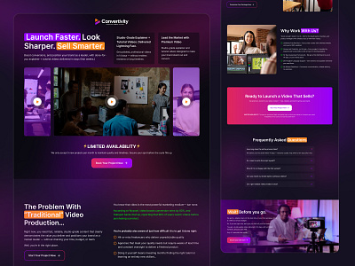 Convertivity Funnel Page UI UX Design agency animation clickfunnel dark design explainer video figma figma landing page funnel design graphic design illustration landing page design systeme.io ui ui ux design ux video production web template website