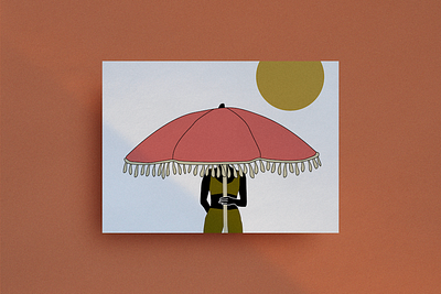 I Taste the Sun Print design female illustration pink power summer sun sunny umbrella