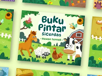 Farm Animals - Sicerdas Busy Book - Playful Cartoon Illustration animal book board game design busy book cartoon cartoon illustration children book children book illustration children illustration cute illustration design digital art farm animals fun cartoon illustration illustration kids book playful cartoon smart book vector vector illustration