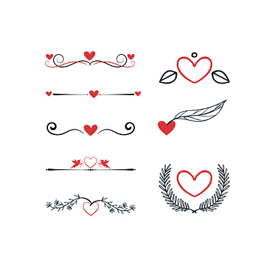 Various decorative heart divider collection design elegant graphic design heart illustration invitation modern pattern promotional design text divider valentine valentinesday