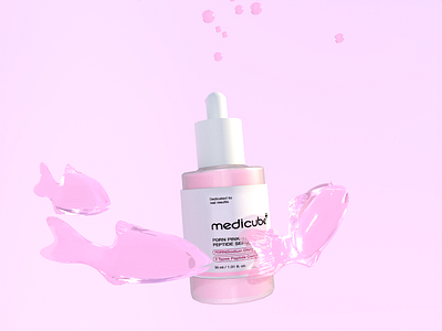 Salmon DNA Skincare – 3D Concept for Medicube 3d 3d design 3d product cinema 4d cosmetics k beauty korean skincare medicube product visualization skincare ad