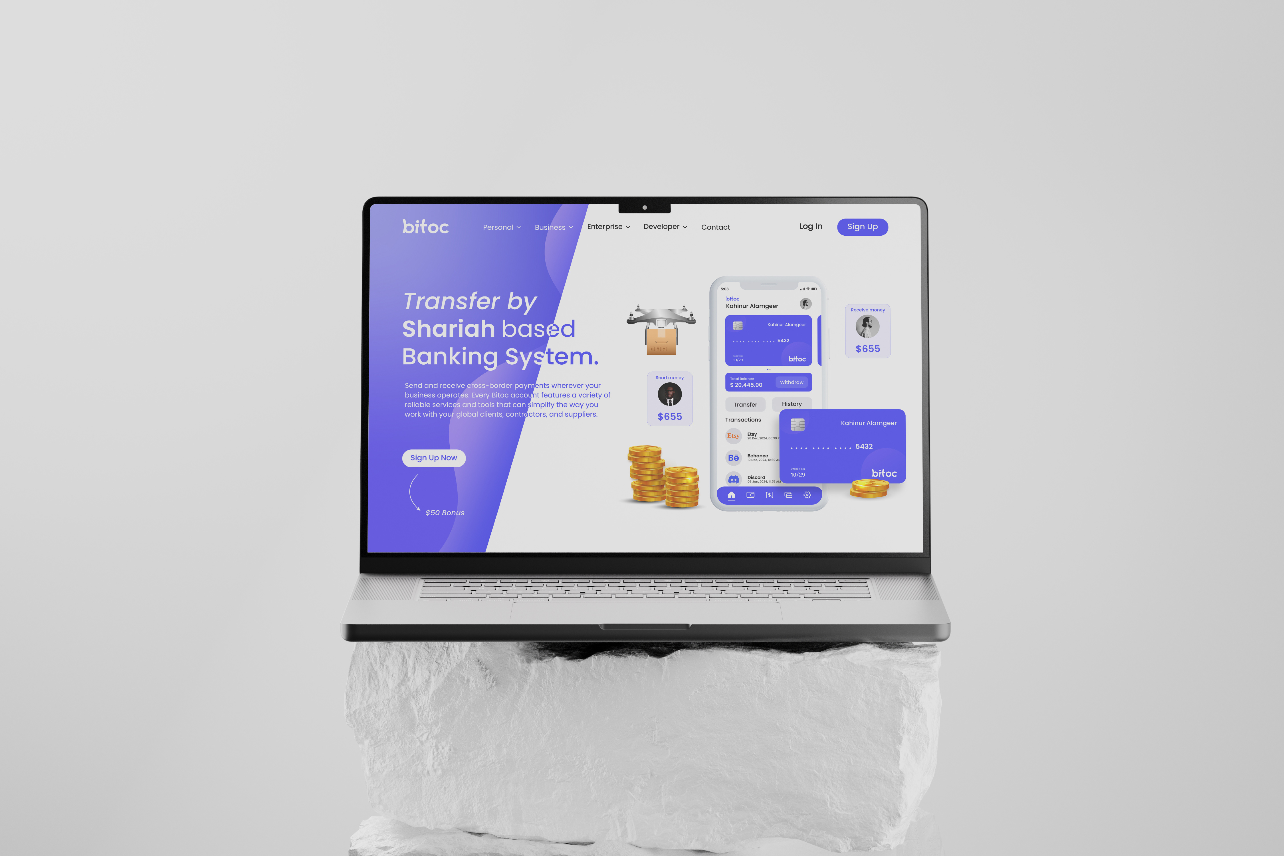 bitoc™ Brand Websites Hero Design designer graphic design motion graphics ui design ux design web web design website website design