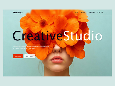 Creative Studio Hero Section 3d animation branding graphic design illustration logo motion graphics ui ui design uiux design web design webdesign website website design
