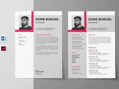 Resume / CV Word branding clean resume creative resume cv template cv word design graphic design portfolio print resume resume template resume word template