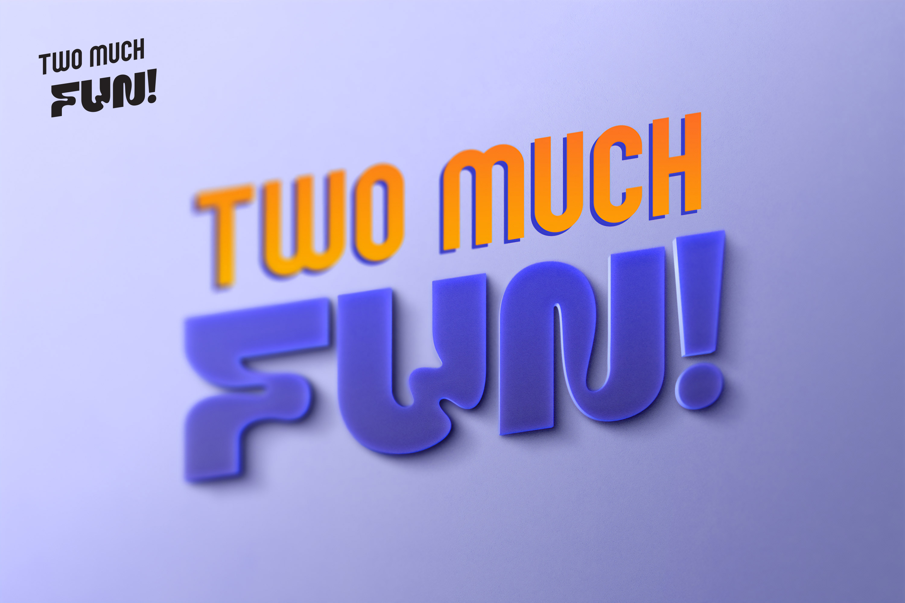 Type exploration A: Two Much Fun! brand brand designer branding exploration graphic design layout logo logo design marketing slogan tagline type typography vector