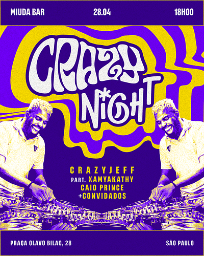 crazy night graphic design poster