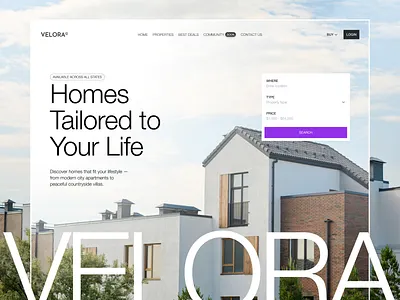 Modern Property Website — Find Your Perfect Space creative exploration design digital design fariz landing landing page landingpage modern homes property real estate uiux web web design