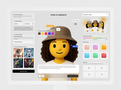 Pixen AI Generate ai ai generate aiart appdesign creativetools dasboard saas dashboard generativeai productdesign prompt promptbaseddesign saas video generate