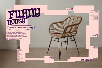 Furny Housy brand identity branding carving chair design font furniture graphic design logo logotype magazine poster typography vector y2k