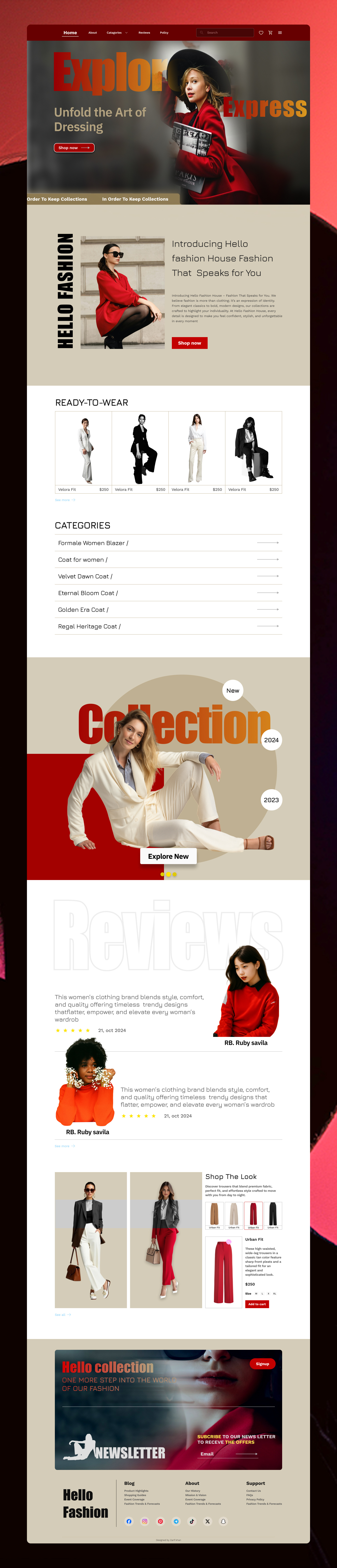 Women Zone [Women fashion brand website] appdesign dashboarddesign designinspiration designportfolio digitaldesign dribbble figma homepage interactiondesign iosdesign landingpage modernui uiux uxdesign uxinspiration webdesign websitedesign