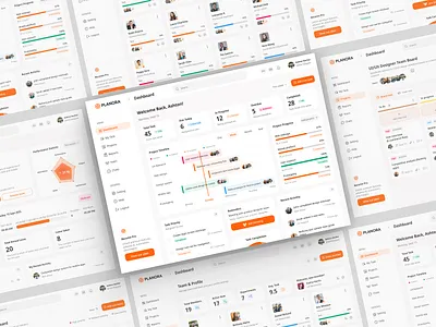 Planora - Management Task Dashboard (All screen) branding dashboard design graphic design homescreen illustration landing page logo mobile app responsive ui ux web design website