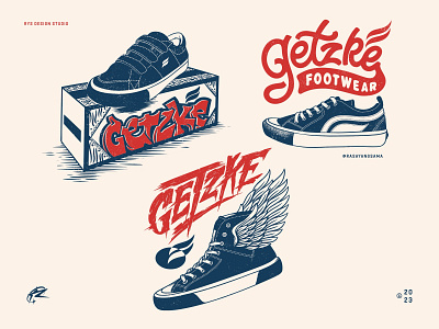 Getzke Lettering Illustration by RYS american design customlettering flying shoes footwear footwear illustration handdrawn handdrawn illustration handlettering illustration lettering retrodesign shoesdesign shoesillustration sneaker sneakerillustration typography vintagedesign