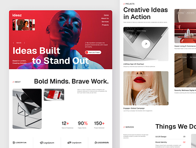 Ideaz - Creative Agency Landing Page Figma agency website branding business website creative agency digital design figma figma design figma template landing page modern website responsive ui design ui inspiration ui showcase ui trends uiux ux design web design