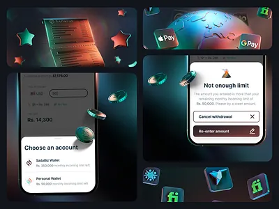 SadaBiz / FinTech App - Branding & Marketing 3d branding graphic design marketing ui