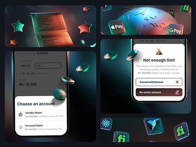 SadaBiz / FinTech App - Branding & Marketing 3d branding graphic design marketing ui