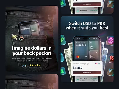 SadaBiz / FinTech App - Branding & Marketing 3d branding graphic design marketing