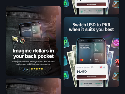 SadaBiz / FinTech App - Branding & Marketing 3d branding graphic design marketing