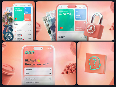 SadaPay / FinTech App - Branding & Marketing 3d branding graphic design marketing
