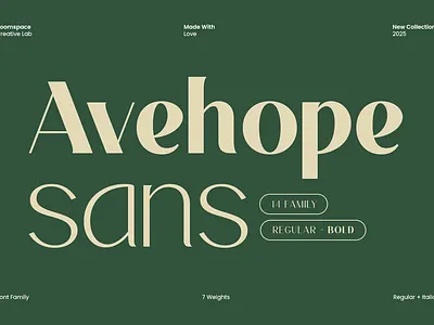 Avehope Sans – Modern Geometric Font Family billboard branding design display fashion graphic design illustration logo magazine modern packaging poster typography ui