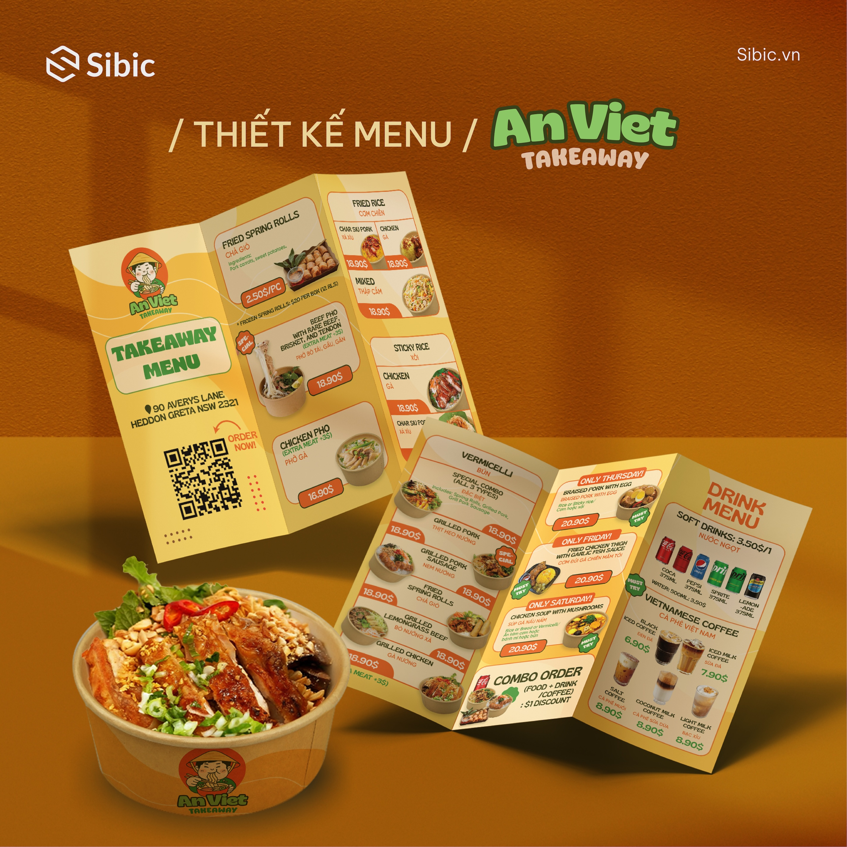 AN VIET MENU DESIGN branding design graphic design illustration logo logo design